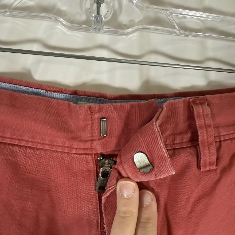J. Crew Shorts Men's 32 Red Chino Flat Front 10.5